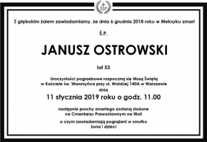 11 stycznia - pogrzeb Janusza Ostrowskiego